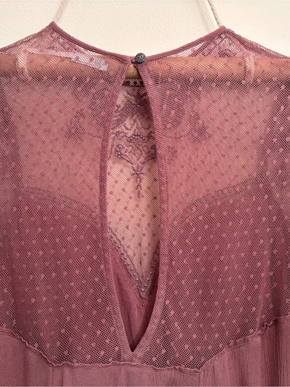 Kimchi Blue Mauve Lace-Trim Mini Dress - Picture 3 of 4